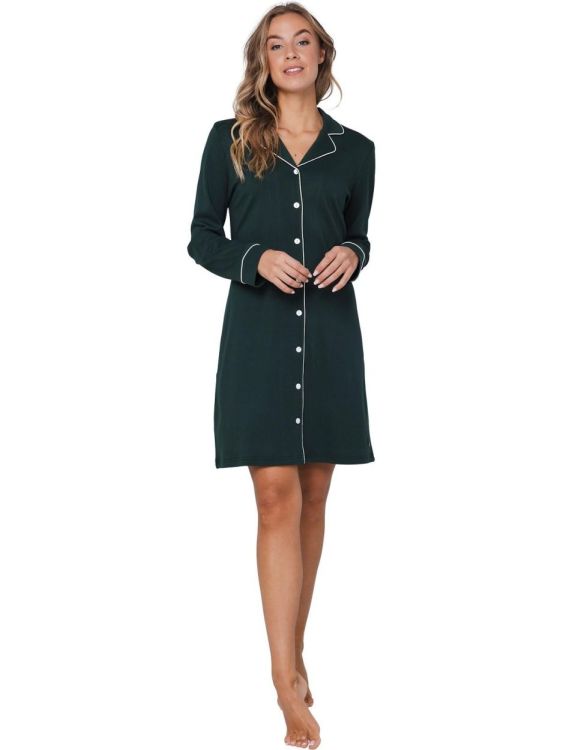 Pastunette Nightdress full button (95 cm) (111252-226-1/720 Dark Green) - WeekendMode