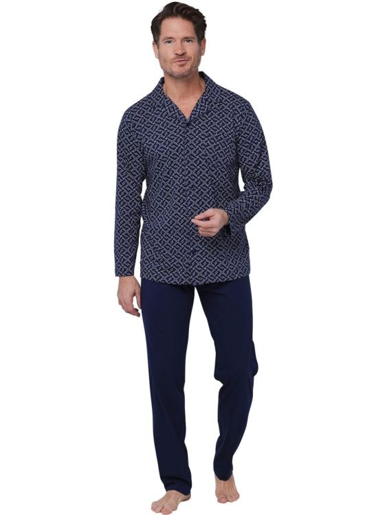 Pastunette Pyjama full button (122252-544-2/520 Dark Blue) - WeekendMode