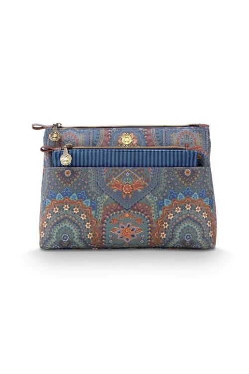 Pip studio Caryn Cosmetic Bags Combi Jabali Blue (W25-PIP51.274.300-UNI) - WeekendMode