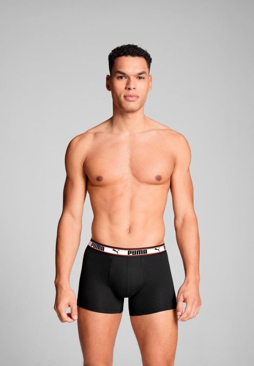 Puma PUMA MEN DUAL LOGO BOXER BLACK/RED (701228131/004) - WeekendMode