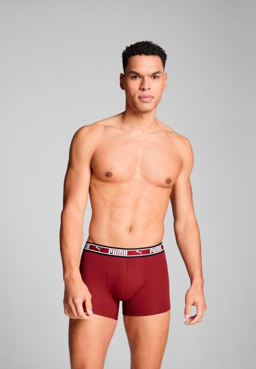 Puma PUMA MEN DUAL LOGO BOXER BURGUNDY (701228131/001) - WeekendMode