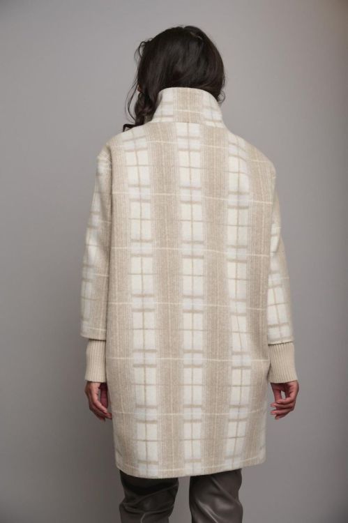 Rino&Pelle Coat with rib collar and cuffs (Janita.7002310/Taupe check) - WeekendMode