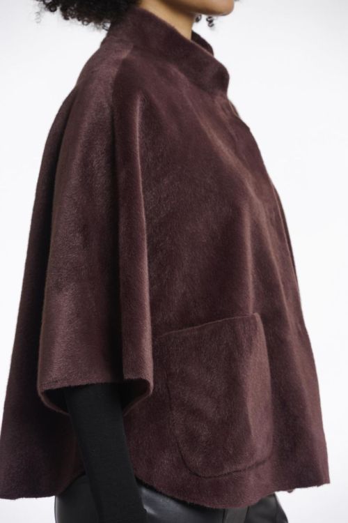 Rino&Pelle Faux fur cape (Dewi.7002511/Chocolate bean) - WeekendMode