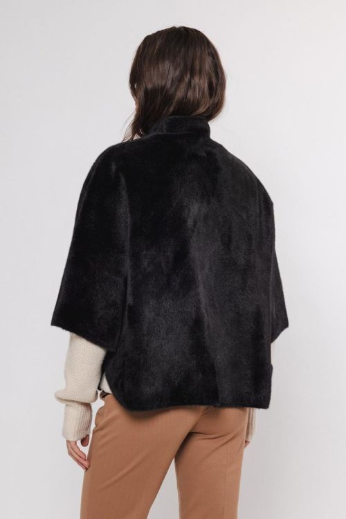 Rino&Pelle Faux fur cape (Dewi.7002411/Black) - WeekendMode