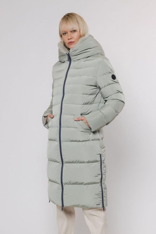 Rino&Pelle Long padded hooded coat with faux fur (Keilafur.7002411/Artichoke) - WeekendMode