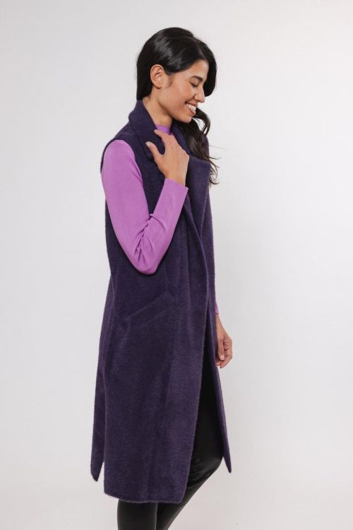 Rino&Pelle Long waistcoat (Dallas.5002411/Eggplant) - WeekendMode