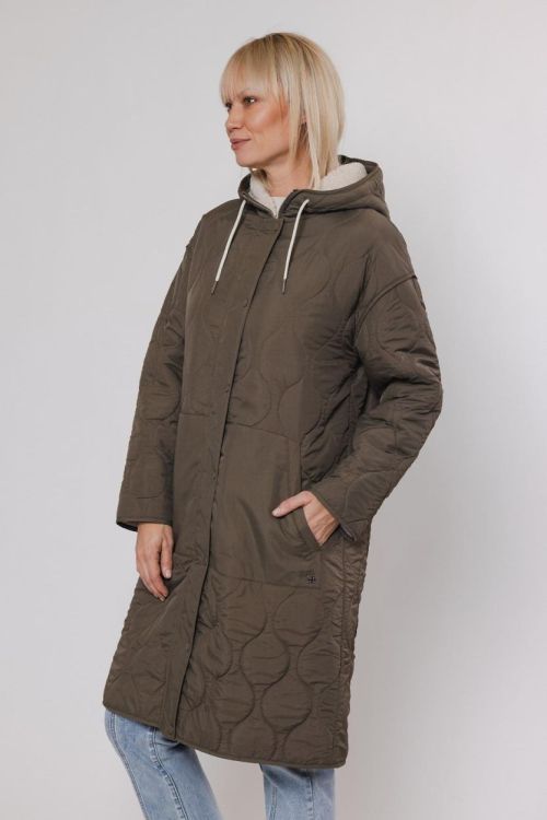 Rino&Pelle Midi length hooded coat with teddy linin (Elfie.7002411/Hunter) - WeekendMode