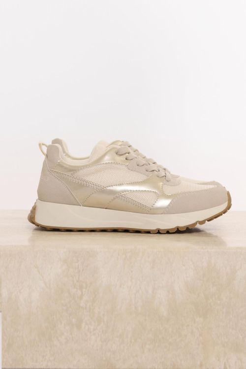 Rino&Pelle Mixed material sneaker (Fieve.1002621/Taupe light gold) - WeekendMode