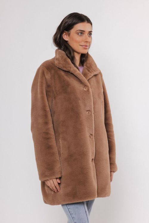 Rino&Pelle Single breasted fake fur coat (Nonna.7002411/Twig) - WeekendMode