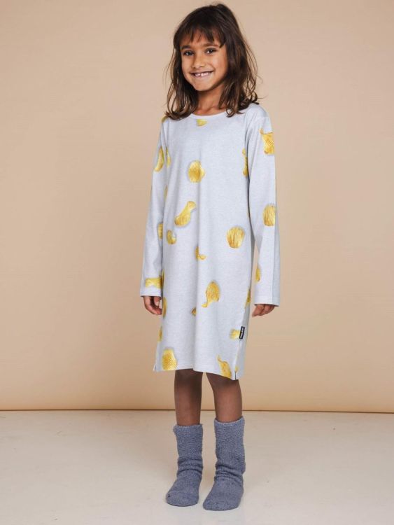 SNURK Chips Long Sleeve Dress Kids (isdchips/grijs kids) - WeekendMode