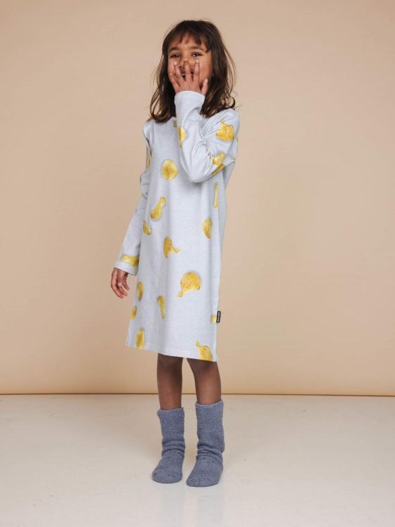 SNURK Chips Long Sleeve Dress Kids (isdchips/grijs kids) - WeekendMode
