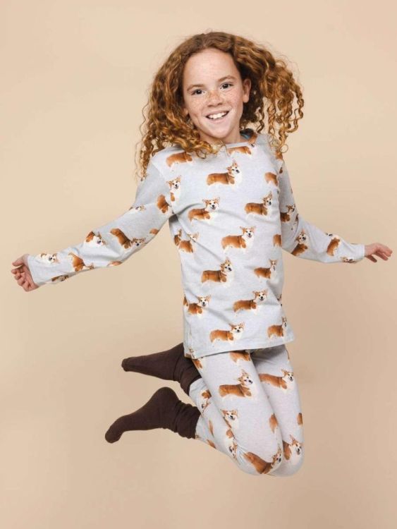 SNURK Corgi Time Pyjama Kids (Corgi Time Pyjama Kids/Grijs) - WeekendMode