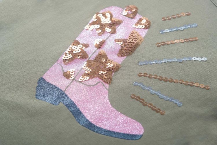 Someone T-Shirt Lange Mouwen (DAPHNE-SG-03-E/KHAKI) - WeekendMode