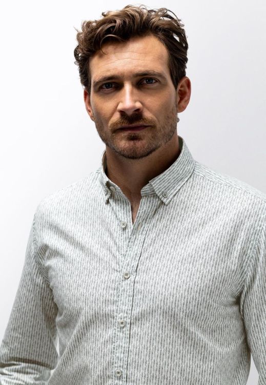 State of Art Shirt LS Striped Print Poplin (212-16015-3411) - WeekendMode