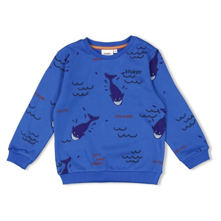 Sturdy Sweater AOP - Waves and Whales (71600646/Aqua) - WeekendMode