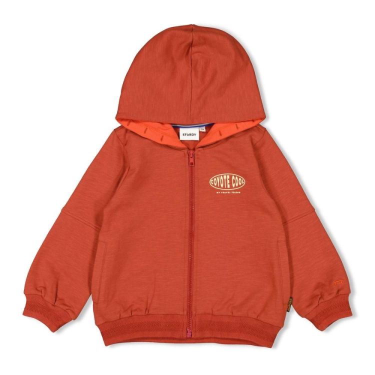 Sturdy Sweatvest met capuchon - Chasing Trails (71800050/Roest) - WeekendMode