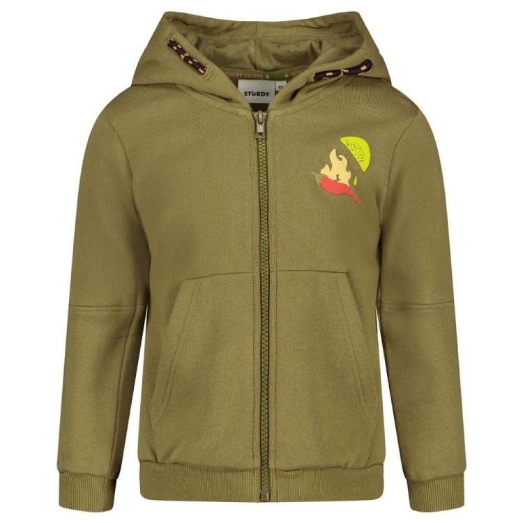 Sturdy Sweatvest met capuchon - Desert Fiesta (71800053/Army) - WeekendMode