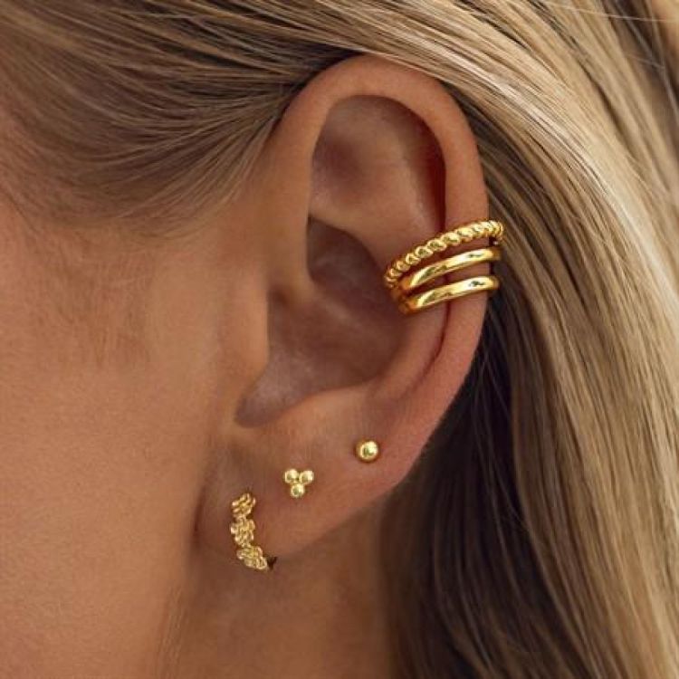 Timi of Sweden Arbo - Small Ball Stud Earrings - Gold (8496902) - WeekendMode