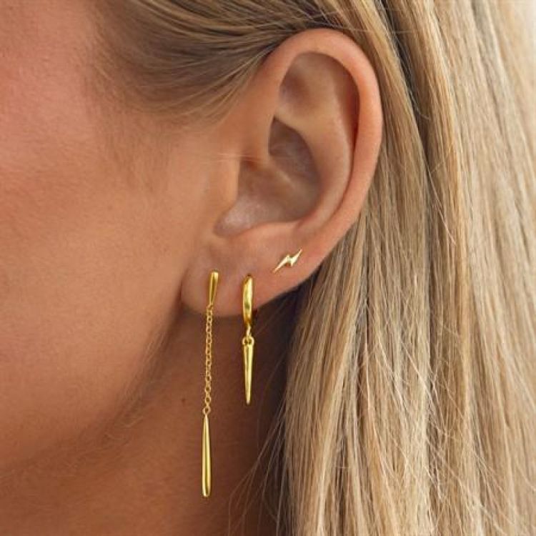 Timi of Sweden Nim - Dangling Drop Chain Stud Earrings Gold (8495402) - WeekendMode