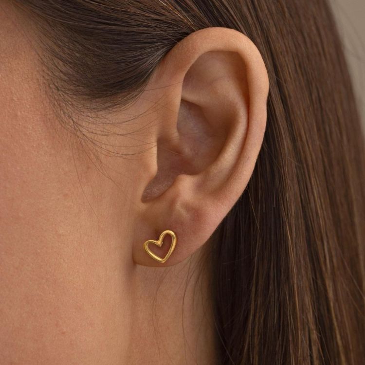 Timi of Sweden Sarah - Heart Outline Stud Earring Stain (8437102) - WeekendMode