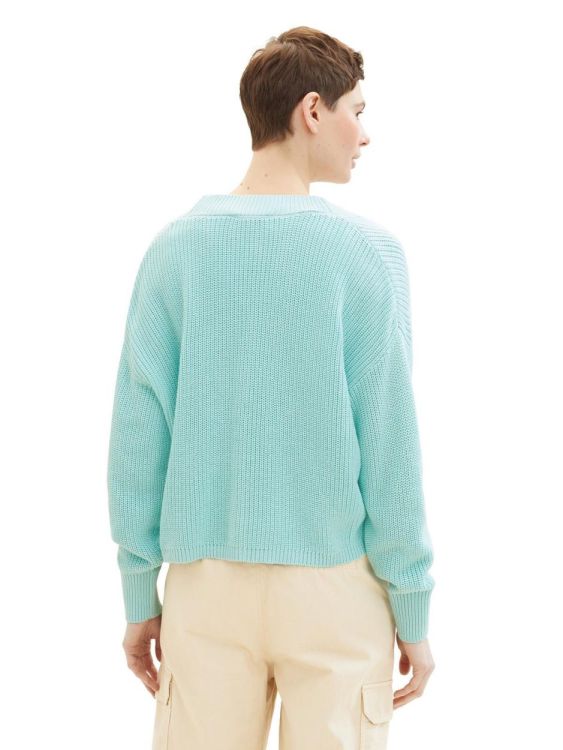 Tom Tailor Female Denim basic v-neck cardigan (1041271/13117 pastel turquoise) - WeekendMode