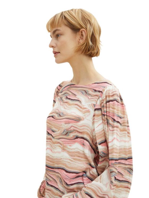 Tom Tailor Female Denim blouse multicolor marble print (1034270/30243) - WeekendMode