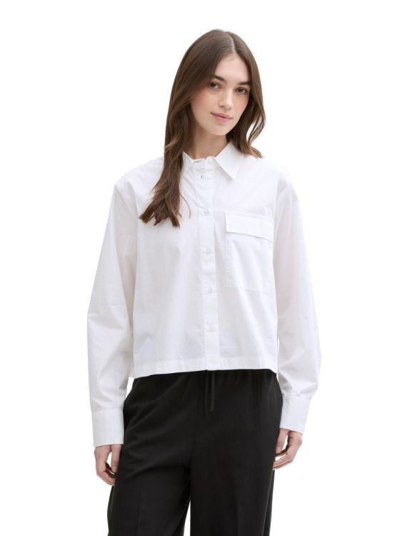 Tom Tailor Female Denim boxy poplin shirt with pocket (1045489/20000) - WeekendMode