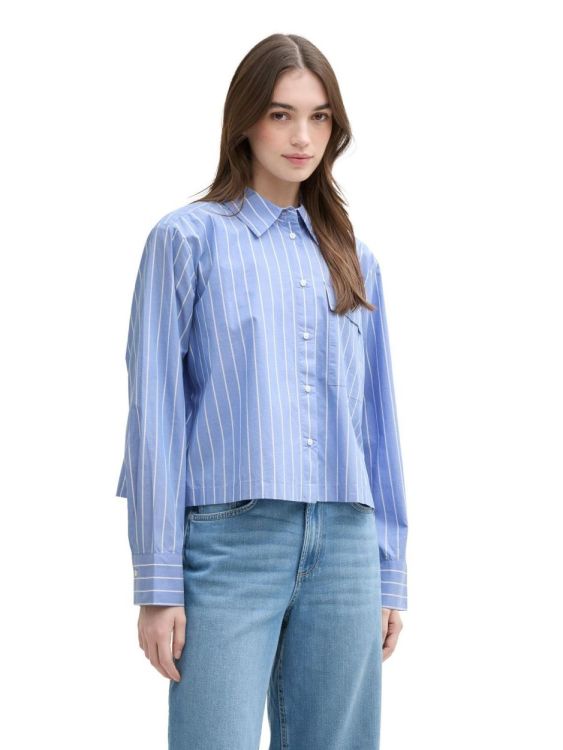 Tom Tailor Female Denim boxy poplin shirt with pocket (1045489/37406) - WeekendMode