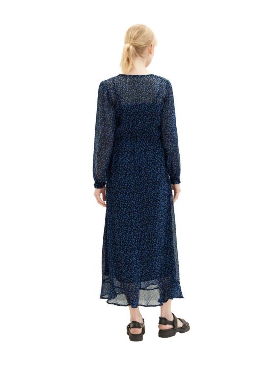 Tom Tailor Female Denim chiffon wrap dress (1038151/32411 navy blue flower print) - WeekendMode
