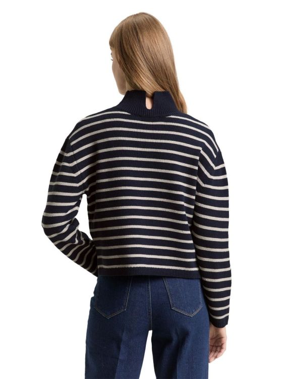 Tom Tailor Female Denim knit striped mock-neck pullover (1049095/39182) - WeekendMode