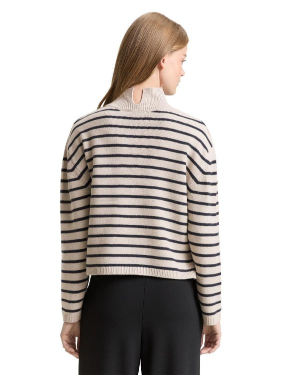 Tom Tailor Female Denim knit striped mock-neck pullover (1049095/39183) - WeekendMode