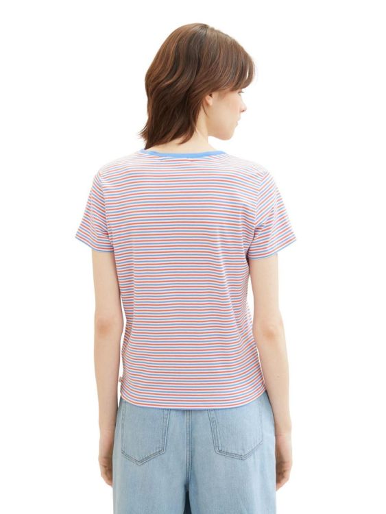 Tom Tailor Female Denim modern stripe T-shirt NOS (1035867/34684 blue red white stripe) - WeekendMode