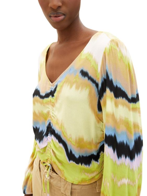 Tom Tailor Female Denim printed rouching blouse (1035439/31112) - WeekendMode