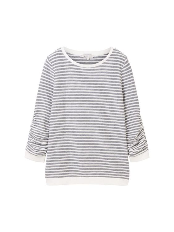 Tom Tailor Female Denim striped jacquard sweatshirt (1039980/26032) - WeekendMode