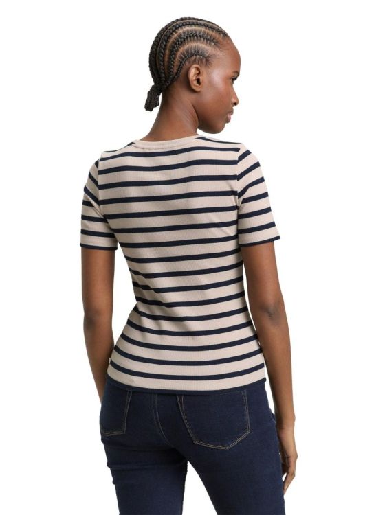 Tom Tailor Female Denim striped rib T-shirt (1050685/39183) - WeekendMode