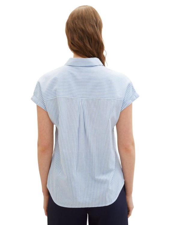 Tom Tailor Female Denim striped shortsleeve shirt NOS (1040926/34878 blue white strripe) - WeekendMode