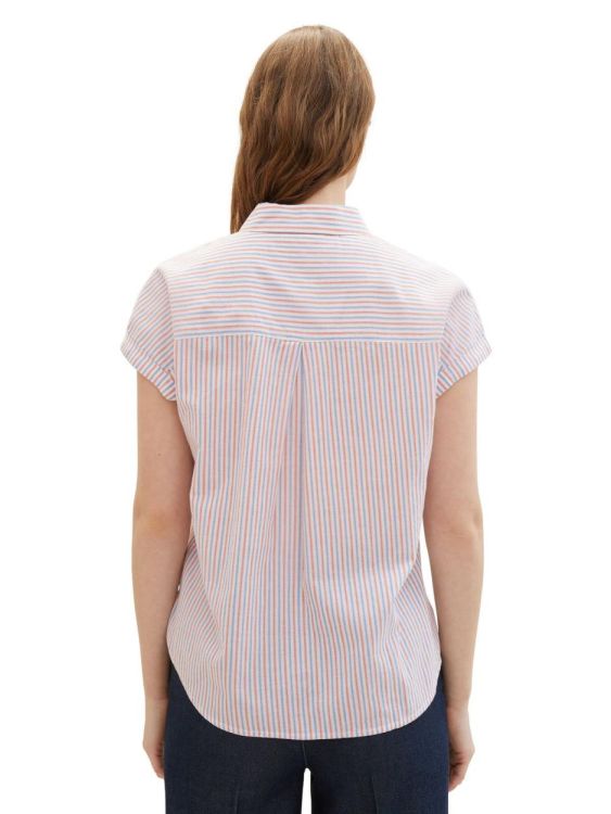 Tom Tailor Female Denim striped shortsleeve shirt NOS (1040926/34879 blue red white vertical st) - WeekendMode