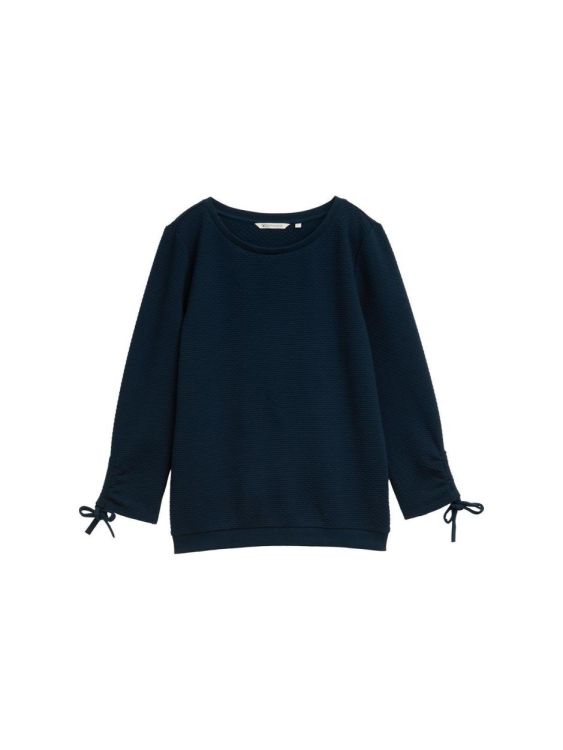 Tom Tailor Female Denim Sweatshirt w. sleeve detail (1047227/38822) - WeekendMode