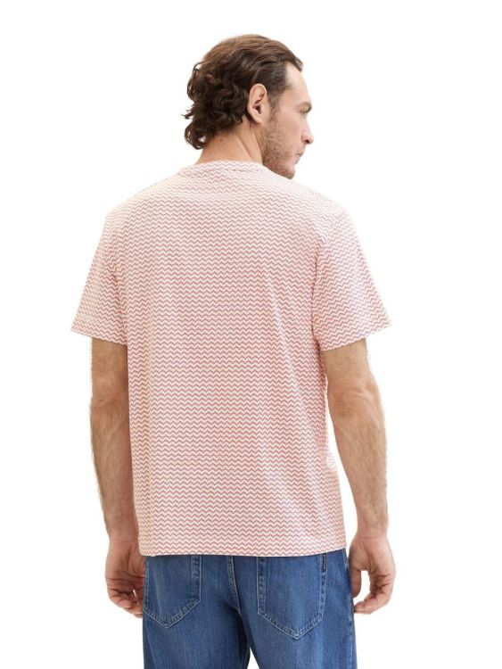 Tom Tailor Men Casual allover printed t-shirt (1041792/35603 marocco orange zig zag des) - WeekendMode