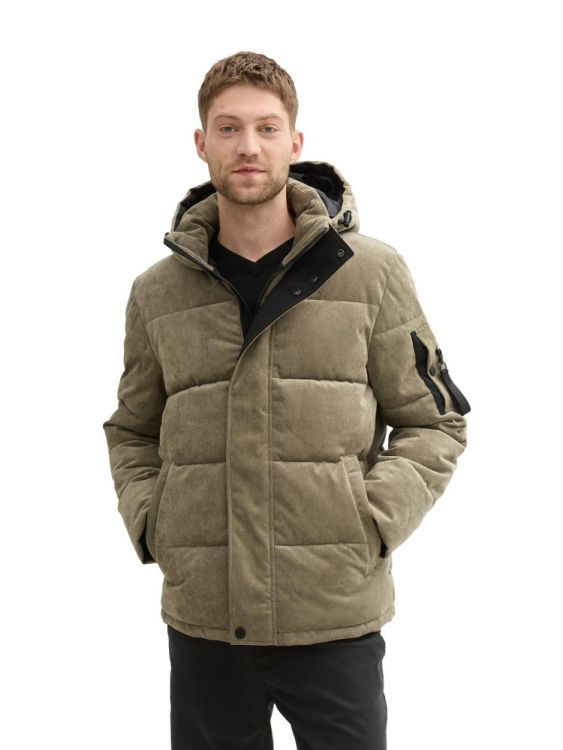 Tom Tailor Men Casual cord puffer jacket with hood (1042208/36463) - WeekendMode