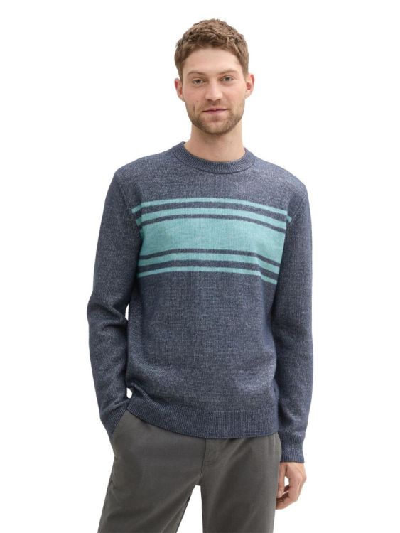 Tom Tailor Men Casual cosy colorblock crewneck knit (1043348/36198) - WeekendMode