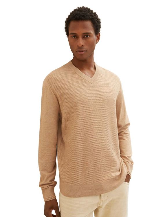 Tom Tailor Men Casual cosy structured v-neck knit (1038194/32722) - WeekendMode