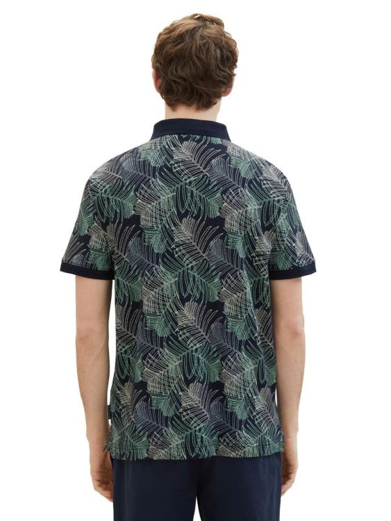 Tom Tailor Men Casual Polo Shirt (1040947/35095 navy multicolor leaf desig) - WeekendMode