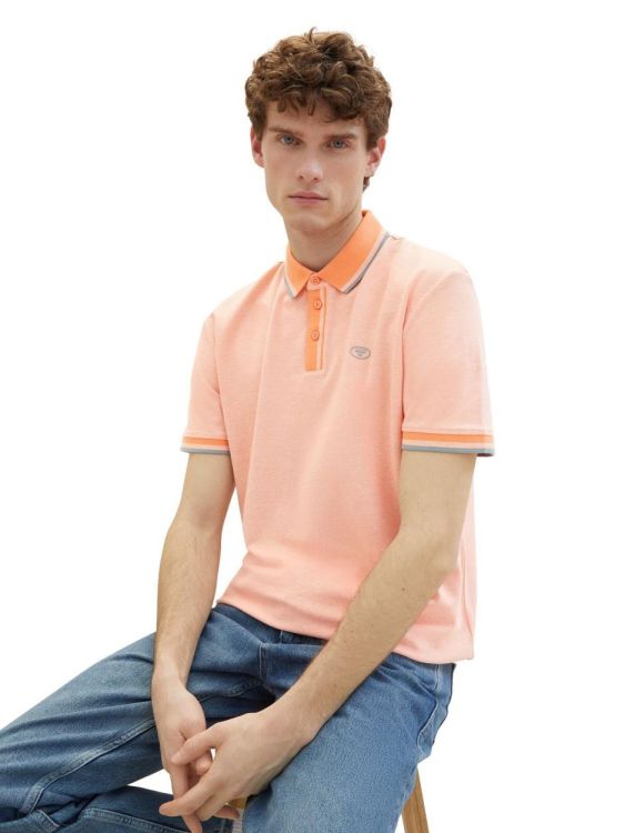 Tom Tailor Men Casual Polo Shirt (1040822/35202 white orange twotone) - WeekendMode
