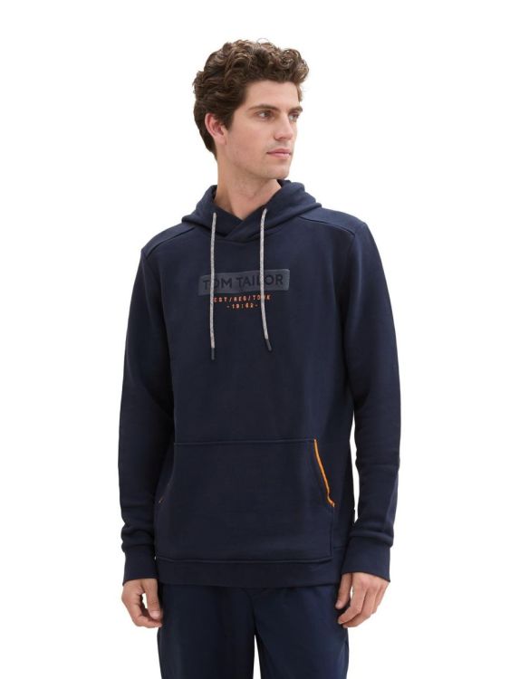 Tom Tailor Men Casual printed hoodie with details (1043391/10668) - WeekendMode