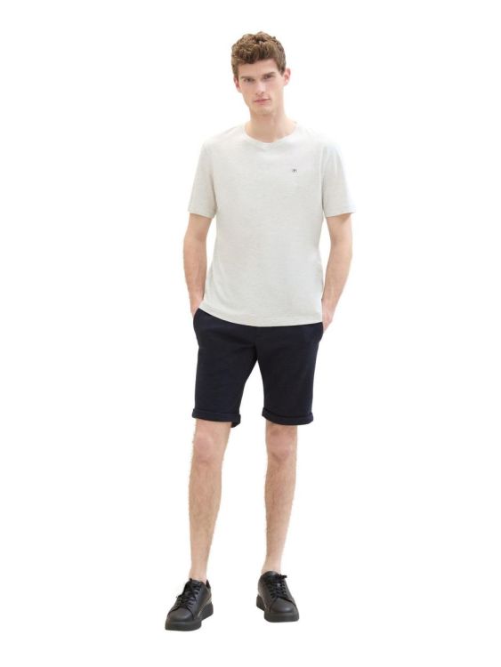 Tom Tailor Men Casual slim piqué chino shorts (1040233/32850 blue classic melange) - WeekendMode