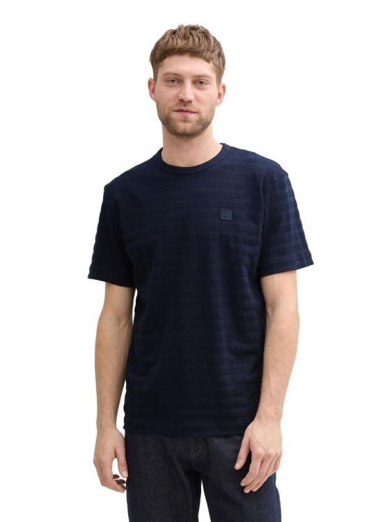 Tom Tailor Men Casual structured basic t-shirt (1045677/10668) - WeekendMode