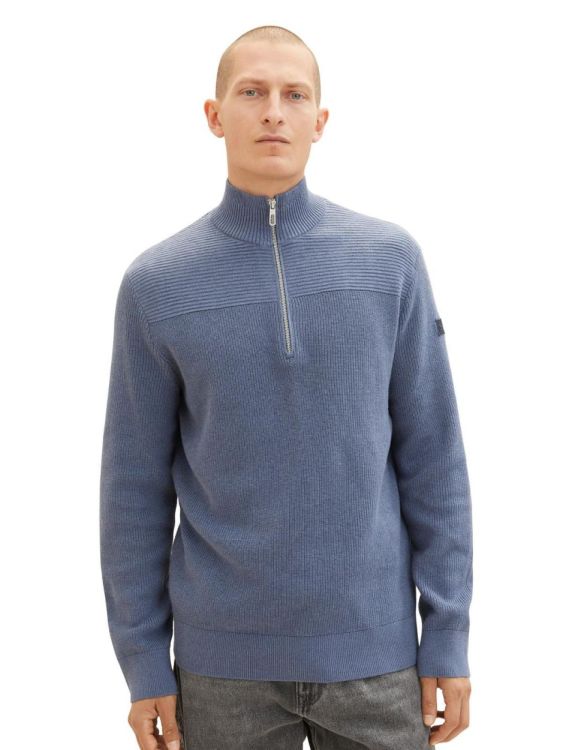 Tom Tailor Men Casual structured knit troyer (1038315/18964) - WeekendMode