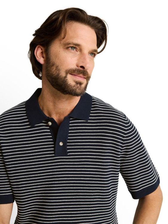 Tom Tailor Men Casual structured stripe knit polo (1050100/39725) - WeekendMode