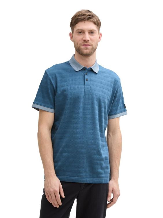 Tom Tailor Men Casual structured stripe polo (1045684/36985) - WeekendMode